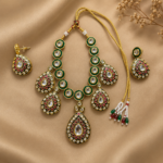Green Meena Statement Necklace Set