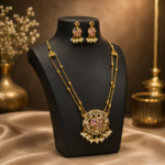 Pink Meena Pendant Matinee Set - Image 5