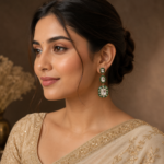 Emerald Stone Earrings - Image 2