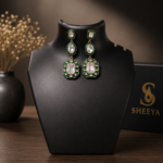Emerald Stone Earrings - Image 4