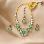 Green Stone Mirror Necklace Set