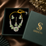 Green Stone Mirror Necklace Set - Image 3