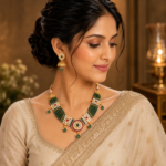Kashmiri Green Beads Necklace Set - Image 2
