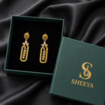 Yellow Kundan Dangler Earrings - Image 3