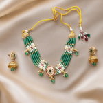Kashmiri Green Beads Necklace Set