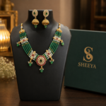 Kashmiri Green Beads Necklace Set - Image 4