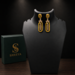 Yellow Kundan Dangler Earrings - Image 4