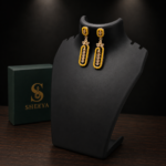 Yellow Kundan Dangler Earrings - Image 5