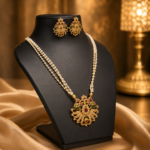 Pearl Peacock Pendant Necklace Set - Image 5