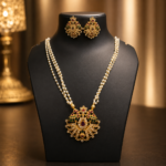 Pearl Peacock Pendant Necklace Set - Image 4