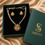 Pearl Peacock Pendant Necklace Set - Image 3