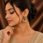 Oxidised Pearl Earrings - Image 2