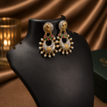 Oxidised Pearl Earrings - Image 5