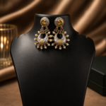 Oxidised Pearl Earrings - Image 4