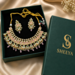 Pink Meena Statement Necklace Set - Image 3