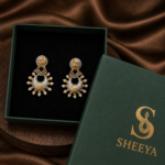 Oxidised Pearl Earrings - Image 3