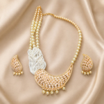 Pearl Side Brooch Necklace Set