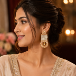 Designer Pearl Kundan Earrings - Image 2
