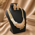 Pearl Side Brooch Necklace Set - Image 5