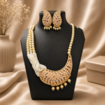 Pearl Side Brooch Necklace Set - Image 4