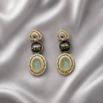 Mint Green Stone CZ Earrings