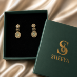 Mint Green Stone CZ Earrings - Image 3