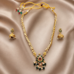 Ruby Pearl Jhumka Necklace Set