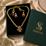 Ruby Pearl Jhumka Necklace Set - Image 3